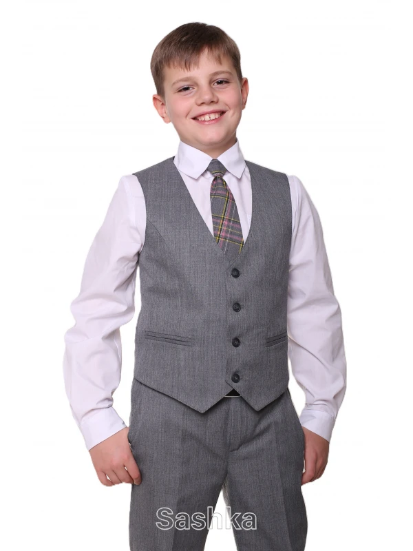 Класичний жилет для хлопчика (сірий)